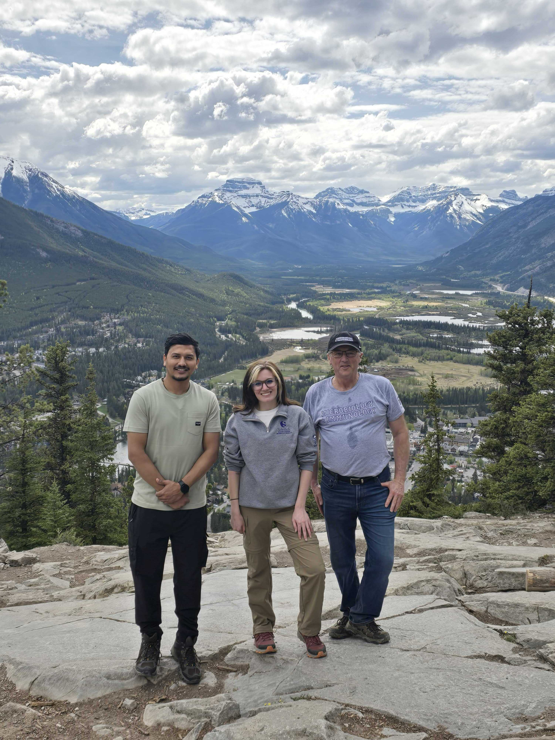Tika Thapa, Akanksha Thukral, and Dr. McGavin overlooking Banff